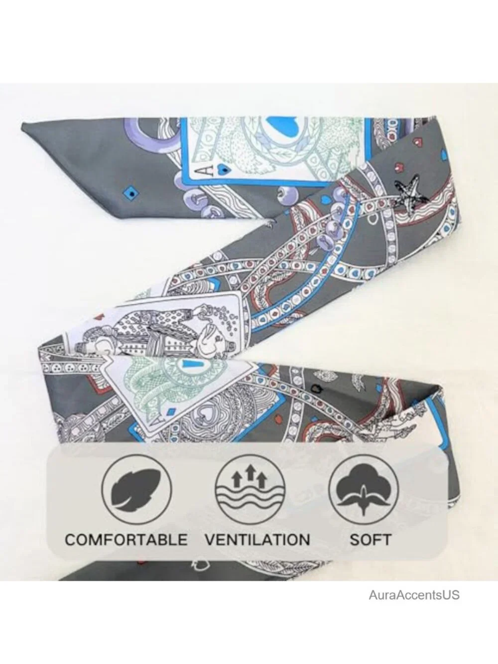 4PCS Purse Scarf Silk Hair Scarf Satin Skinny Scarf for Handbags Headband